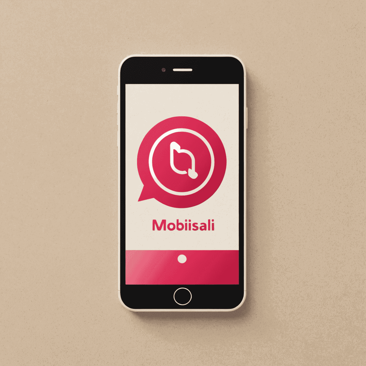 MobiSadi logo featuring a stylized mobile phone icon with red and pink accents