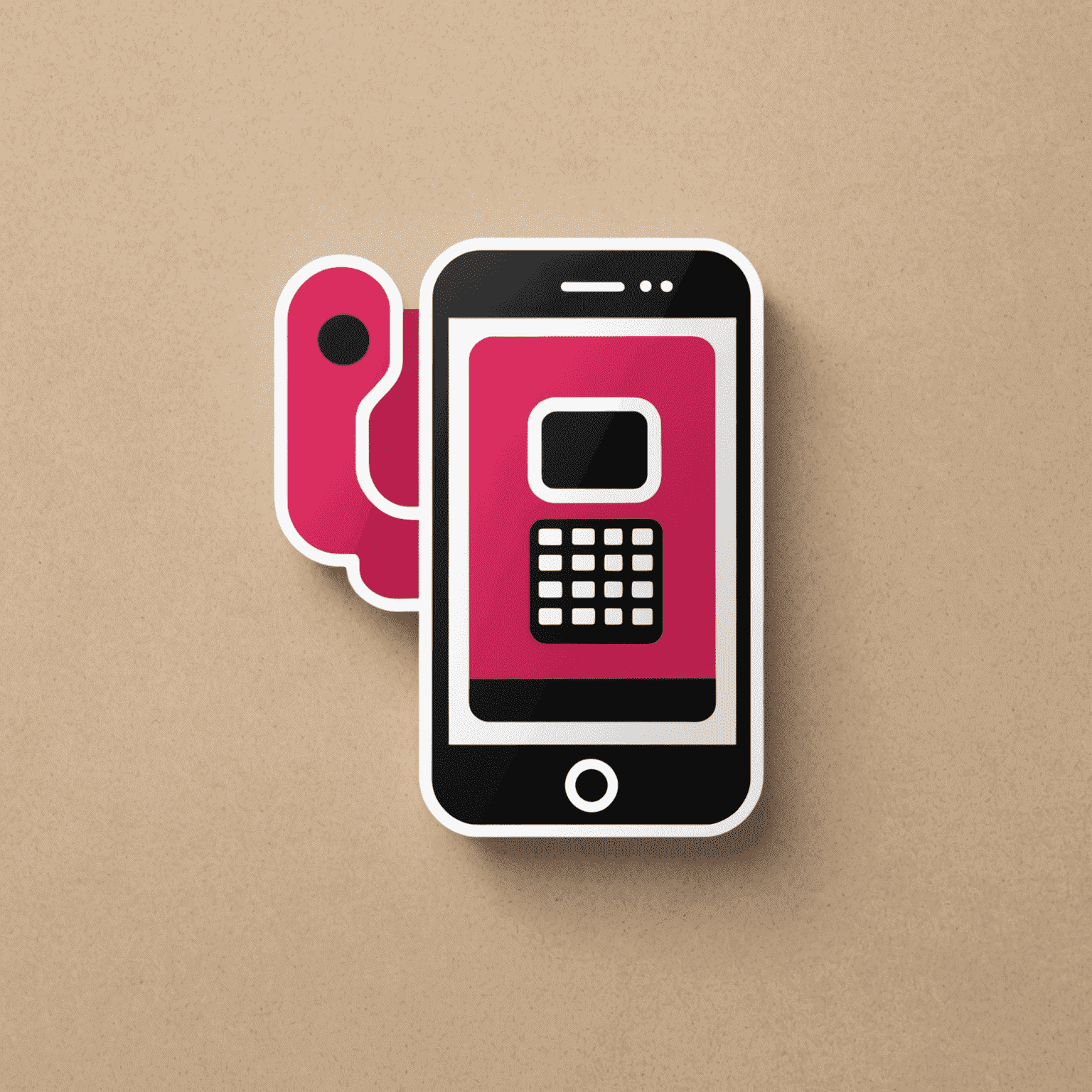 MobiSadi logo featuring a stylized mobile phone icon with red and pink accents